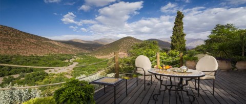 Marokko - Kasbah Tamadot - Terrasse mit Panoramablick