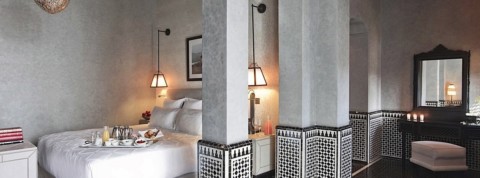 Selman Marrakesch - Schlafzimmer der Suite mit orientalischen Spiegel