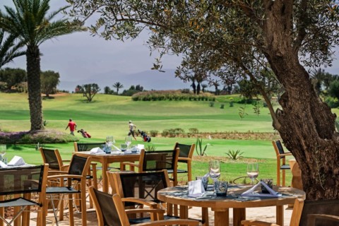 Marokko - Royal Palm Hotel - Sabra Restaurant Blick auf den Golfkurs