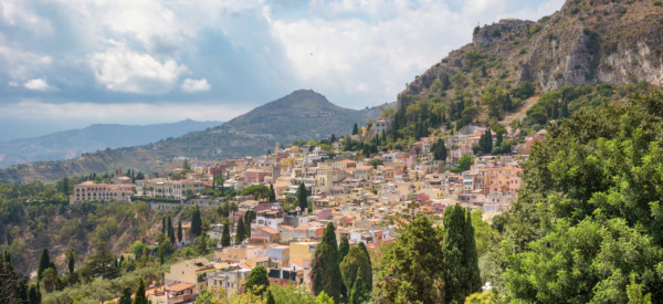 Beautiful view of picturesque town of Taormina, Sicily, Italy