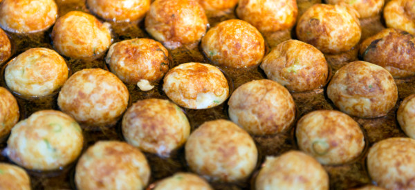 Takoyaki or octopus balls is a famous japanese street food