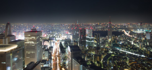 Incredible cityscape of tokyo by night, Japan