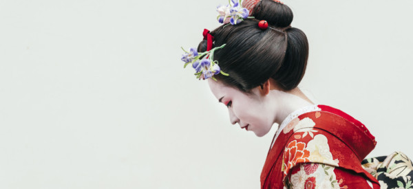 Portrait of  a Maiko geisha in Gion Kyoto