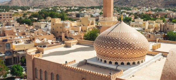 The historic fortress in the city of Nizwa, Oman.