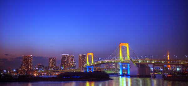 Panaroma of illuminated Tokyo.