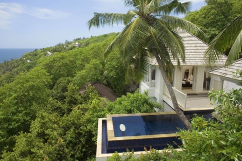 Banyan Tree Seychelles - pool mit meerblick
