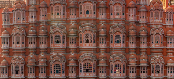 Beautiful view to Hawa Mahal in Jaipur, Rajastan. Travel concept in India