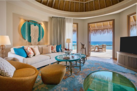 Nautilus Maldives - wohnzimmer mit blick