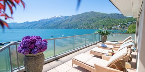 Eden Roc - Terrasse mit Blick auf den See