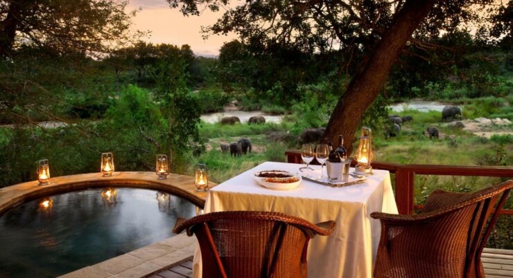 Lion Sands Tinga Lodge - Abendessen.